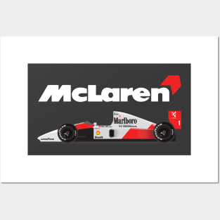 Ayrton Senna's McLaren Honda MP4/6 Illustration Posters and Art